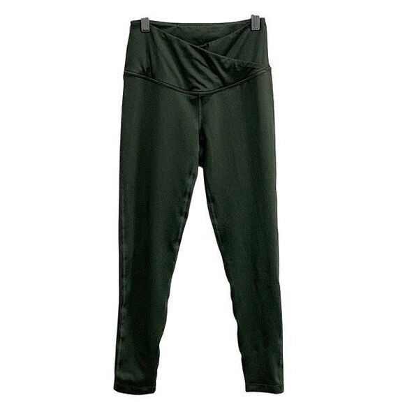 Z by Zella Crossover Waist Leggings‎ XS Green High Rise 7/8 Activewear Tights - Picture 1 of 14
